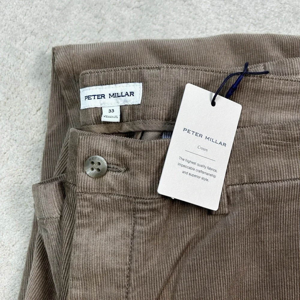 Peter Millar Crown Superior Soft Corduroy 5 Pocket Pants Men's 33x34 Stretch